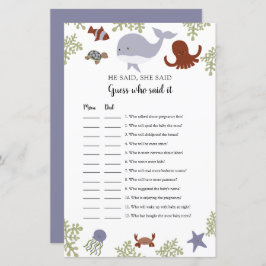 Ratet mal, wer es gesagt hat: Spiel unter der Sea