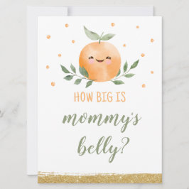 Ratet mal, wie groß der Mami ist, signiert kleine  Einladung