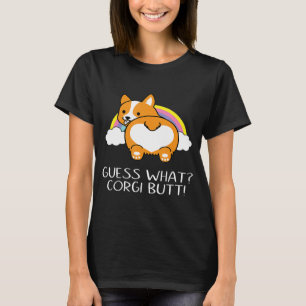Ratet, was Corgi Hintern Niedlich Rainbow Corgi Ei T-Shirt