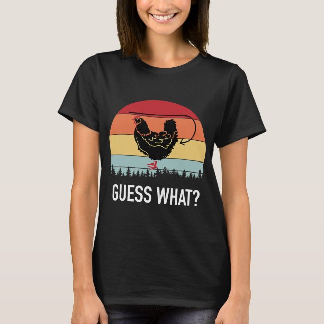Ratet, was Hen Chicken Hintern Funny T-Shirt (Vorderseite)