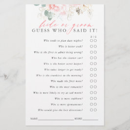 Ratet, wer Braut oder Bräutigam - Spielkarte