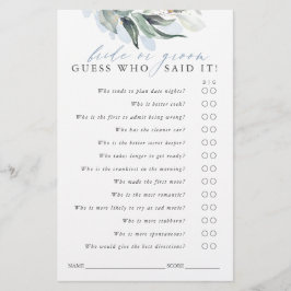 Ratet, wer Bridge oder Groom - Green Game Card