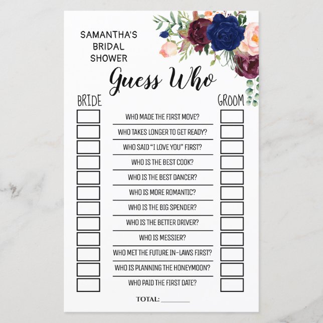 Ratet, wer das Brautparty Englisch Spanisch spielt (Vorderseite)