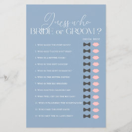 Ratet, wer das Brautparty "Groom Blue" bzw. "Bridg