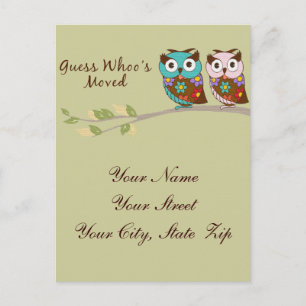 Ratet, wer die bewegte Eule-Karte hat Ankündigungspostkarte