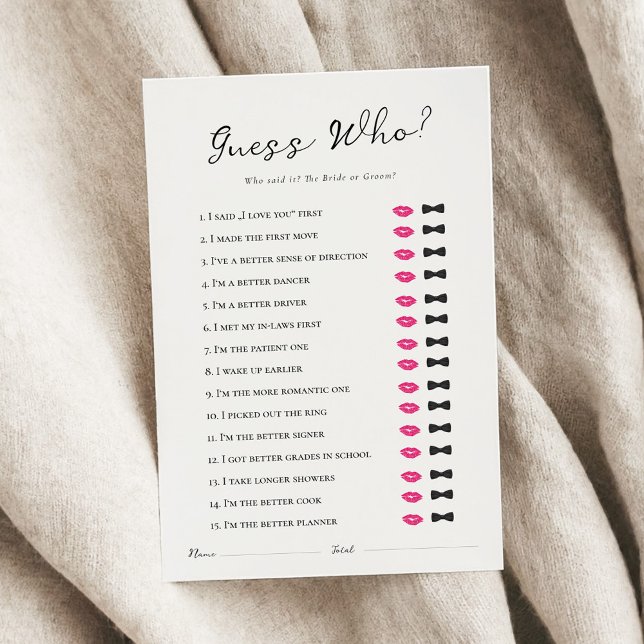 Ratet, wer gesagt hat es Brautparty Game (Von Creator hochgeladen)