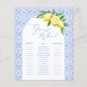 Ratet, wer Lemon Positano Brautparty Game