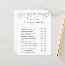 Ratet, wer Mama oder Daddy Baby Shower Spielkarte