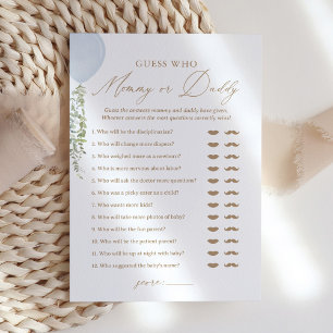 Ratet, wer Mommy oder Daddy Balloon Baby Shower Ga Einladung