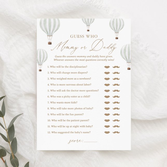 Ratet, wer Mommy oder Daddy Balloon Baby Shower Ga Einladung (Von Creator hochgeladen)