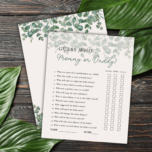 Ratet, wer Mommy oder Daddy Safari Baby Shower Gam (Von Creator hochgeladen)