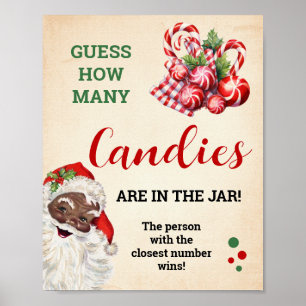 Ratet, wie viele Candies Weihnachts-Spiel-Zeichen Poster