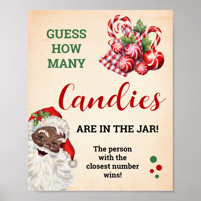 Ratet, wie viele Candies Weihnachts-Spiel-Zeichen Poster (Vorne)