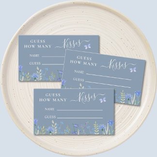 Ratet, wie viele Kisses Brautparty Game Blue Begleitkarte