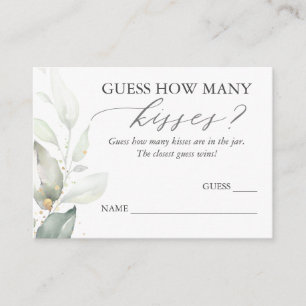 Ratet, wie viele Kisses Greenerity Game Cards Begleitkarte