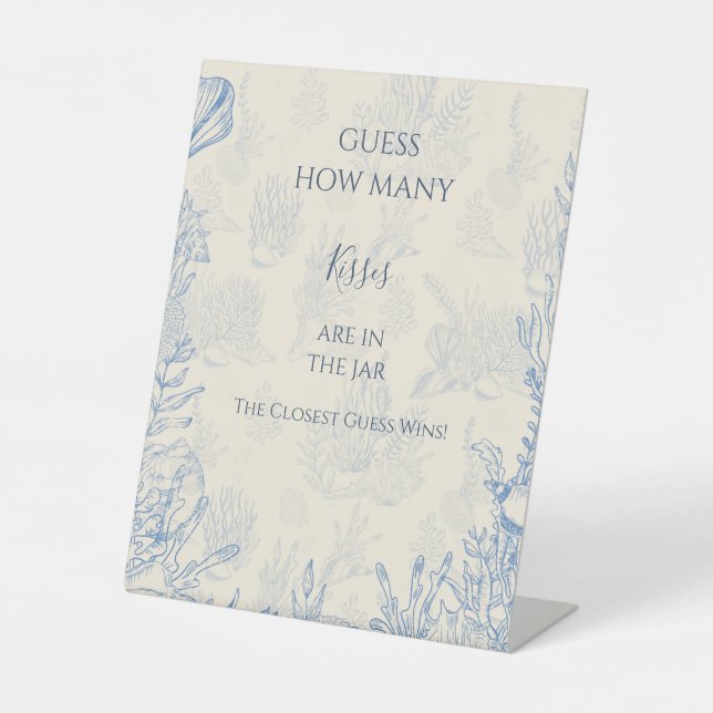 Ratet, wie viele Kisses Pedestal-Zeichen Sockelschild (Vorderseite)