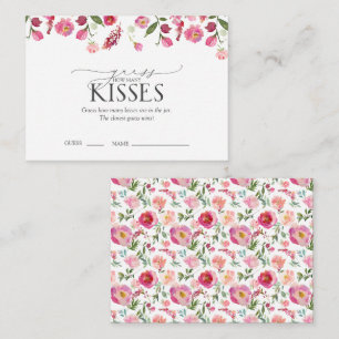 Ratet, wie viele Kisses Pink Brautparty Game Begleitkarte