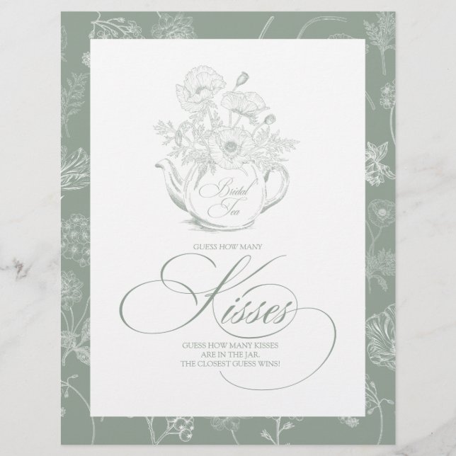 Ratet, wie viele Küsse das Brautparty-Spiel (Vorderseite)