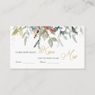 Ratet, wie viele Küsse in Jar Greenery Red Berry Begleitkarte
