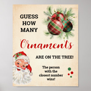 Ratet, wie viele Ornamente Weihnachten Spiel Zeich Poster