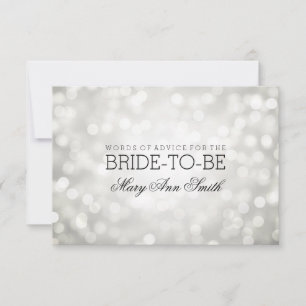 Ratgeber Card Brautparty Silver Glitzer Lights Hinweiskarte