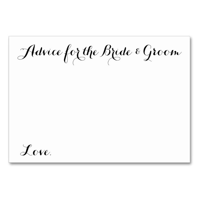 Ratgeber für Hochzeitskarten für Braut und Bräuche Tischnummer (Vorderseite)