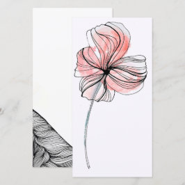 Ratgeberkarten - Zarte Blume mit abstrakten Linien