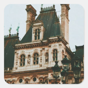 Rathaus, 4. Arrondissement, Paris - Frankreich Quadratischer Aufkleber