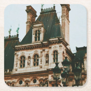Rathaus, 4. Arrondissement, Paris - Frankreich Rechteckiger Pappuntersetzer