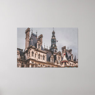 Rathaus Gebäude, Paris, Frankreich Leinwanddruck
