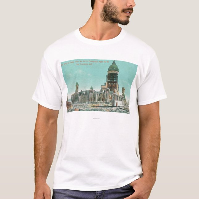 Rathaus im Ruine-nach 1906 Feuer T-Shirt (Vorderseite)