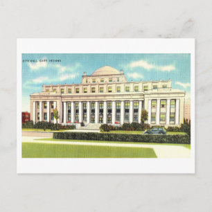 Rathaus in Gary, Indiana, Vintage Reise Postkarte