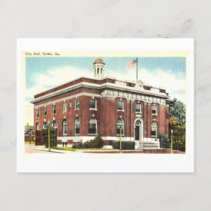 Rathaus in Griffin, Georgia, Vintage Travel Postkarte