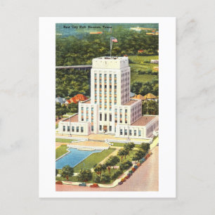 Rathaus in Houston, Texas, Vintag Postkarte