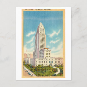Rathaus in Los Angeles, Kalifornien, Vintage Trave Postkarte