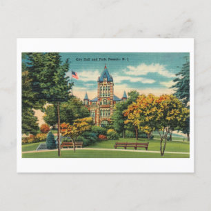 Rathaus in Passaic, New Jersey, Vintage Reise Postkarte