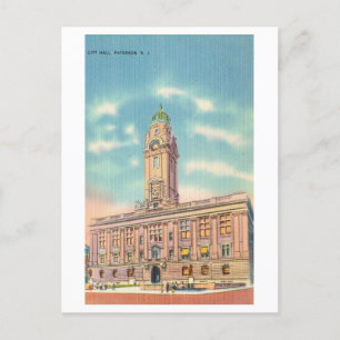 Rathaus in Paterson, New Jersey, Vintage Travel Postkarte