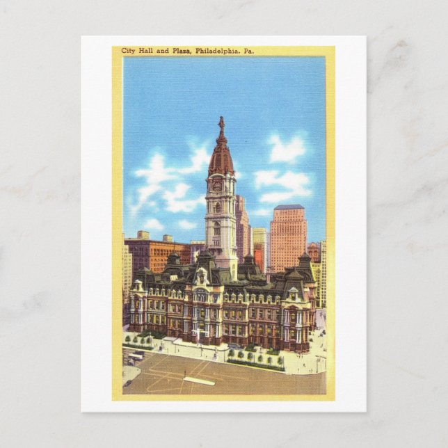 Rathaus in Philadelphia, Pennsylvania, Vintag Postkarte (Vorderseite)