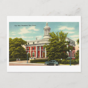 Rathaus in Plainfield, New Jersey, Vintage Postkarte