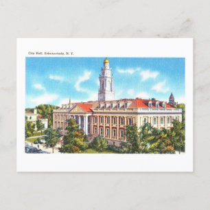 Rathaus in Schenectady, New York, Vintage Travel Postkarte