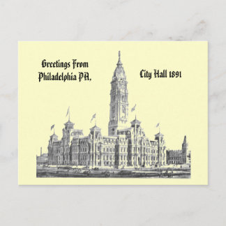 Rathaus Philadelphia PA 1891 Postkarte