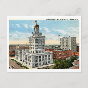 Rathaus und Blick auf Tampa, 1923 Vintage Postkarte