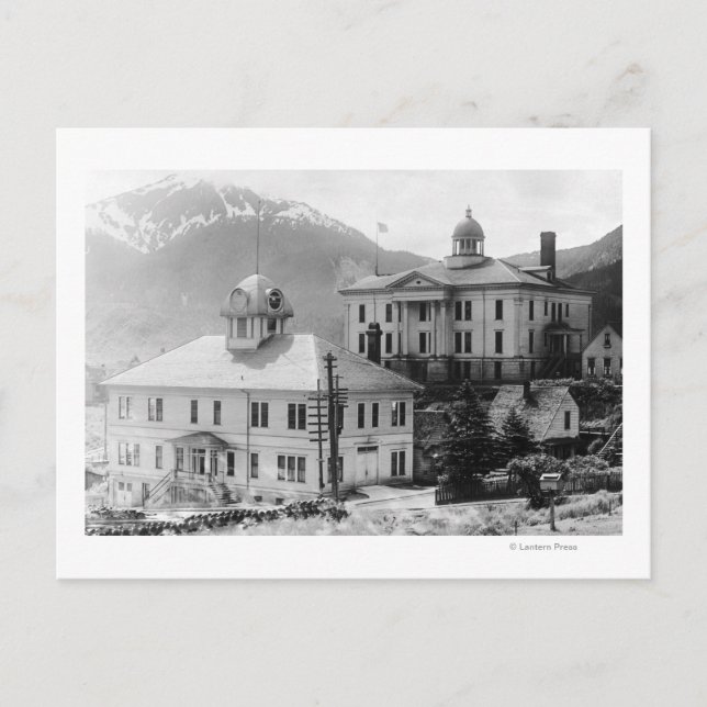 Rathaus und Gerichtsgebäude in Juneau Postkarte (Vorderseite)