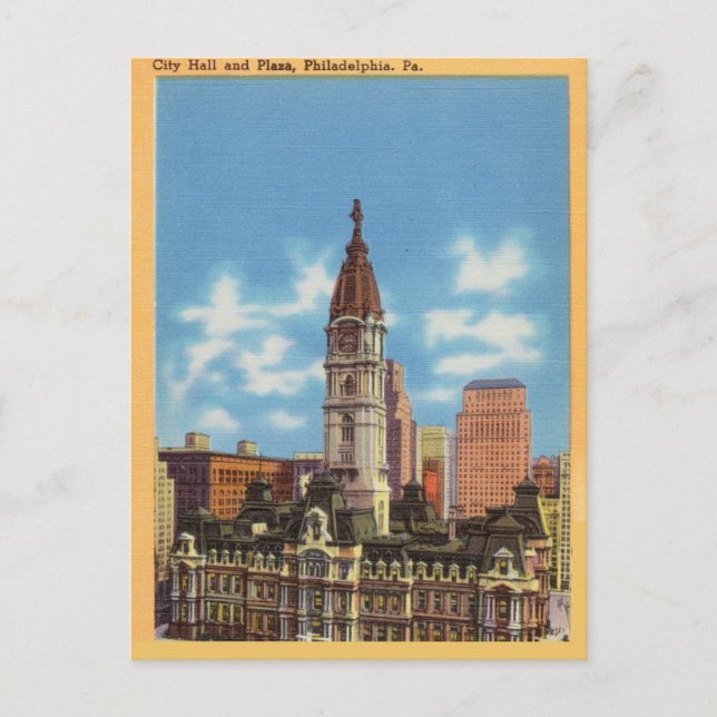 Rathaus und Plaza, Philadelphia, Pennsylvania Postkarte (Vorderseite)