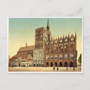 Rathaus und St. Nikolaikirche, Stralsund, Pommern Postkarte