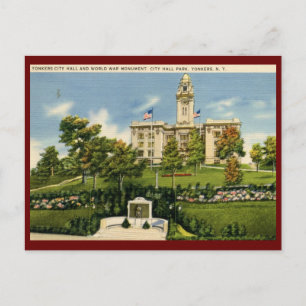 Rathaus, Yonkers, NY Vintage Postkarte