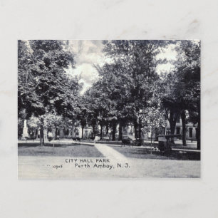 Rathauspark, Perth Amboy NJ Vintage Postkarte