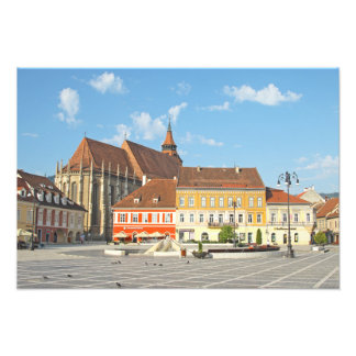 Rathausplatz Brașov, Siebenbürgen, Rumänien Fotodruck