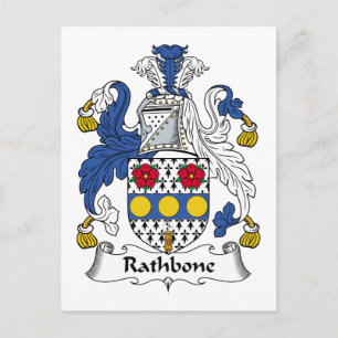 Rathbone-Familienwappen Postkarte