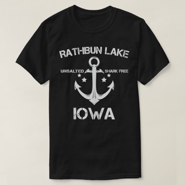 RATHBUN SEE IOWA Funny Fishing Camping Summer Gif T-Shirt (Design vorne)